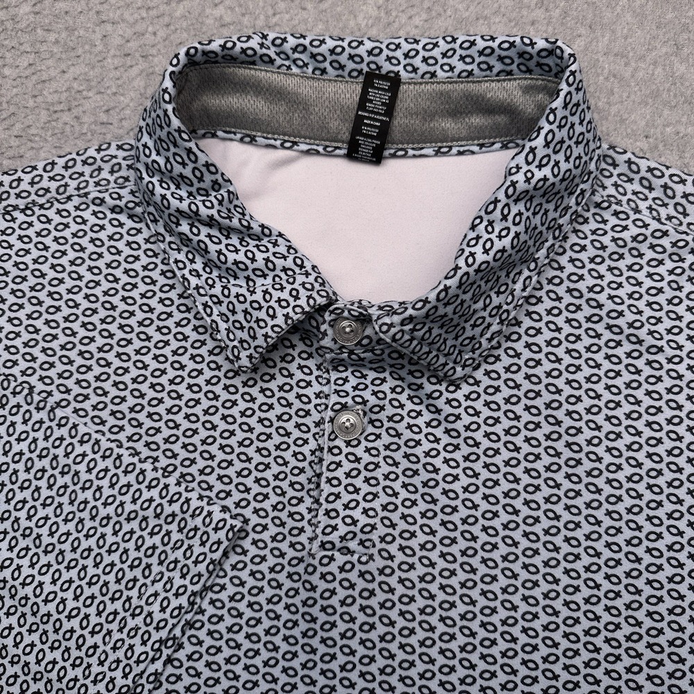 Anderson‎ Ord Performance Polo Shirt Mens XL Geometric Jesus Fish Preppy Golf